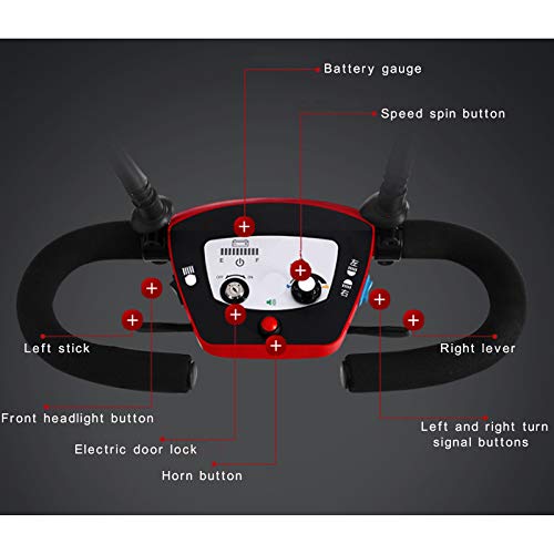 MILECN Scooter Eléctrico De 4 Ruedas para Discapacitados, Scooter Plegable New Energy, Bicicleta para Adultos Mayores Discapacitados, Motor 12AH 300W, Resistencia 20Km