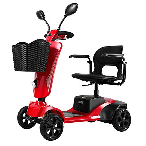 MILECN Scooter Eléctrico De 4 Ruedas para Discapacitados, Scooter Plegable New Energy, Bicicleta para Adultos Mayores Discapacitados, Motor 12AH 300W, Resistencia 20Km