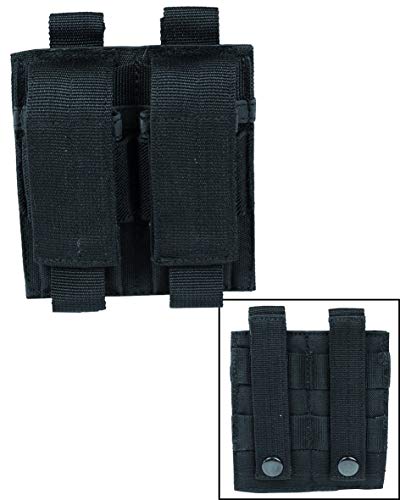 Miltec - Portacargadores Doble para Pistola Negra (fijación Molle), Unisex, Talla única