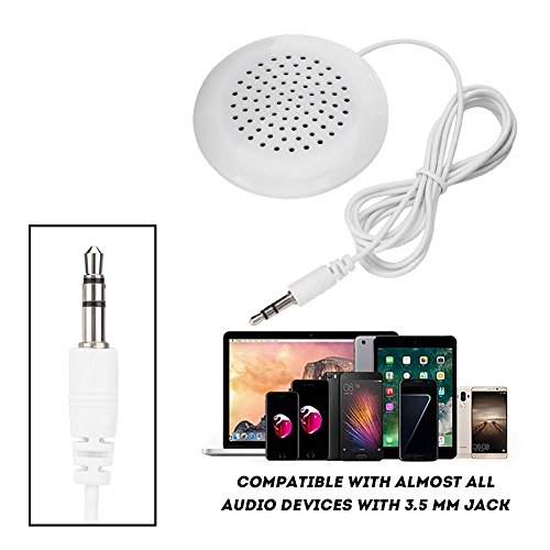 Mini Altavoz de Almohada de 3,5 mm, Altavoz portátil de Bricolaje para CD portátil de teléfono MP3 - Blanco