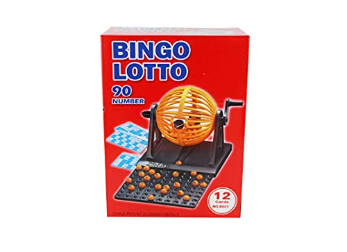 Mini Bingo de Juguetes Lotería con 12 cartones y 90 Bolas imborrables Tamaño de Viajes.