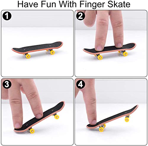 Mini Juego de Juguetes para Dedos, 4 Piezas Patinetas de Dedo Bicicleta de Dedo Scooter de Dedo Tabla de Bbalanceo de Dedos Juegos de Juguetes de Movimiento de Yemas de los Dedos para Regalo de Niños