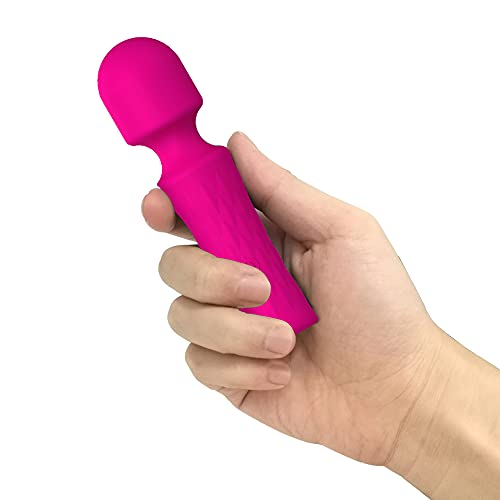 Mini Masajeador de Varita, Masaje Eléctrico de Mano Personal Inalámbrico USB Recargable Impermeable Wand Massager para Mujeres con 10 Modos de Vibración para el Cuello Hombro Espalda Masaje Corporal