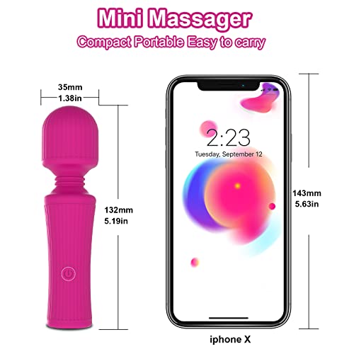 Mini Masajeador Electrico - Potente Masajeador Corporal Portátil,Profesional Wand Massager con 10 Modos, IPX7 Impermeable,Inalambrico Masajeadores pour Dolor Espalda Hombros