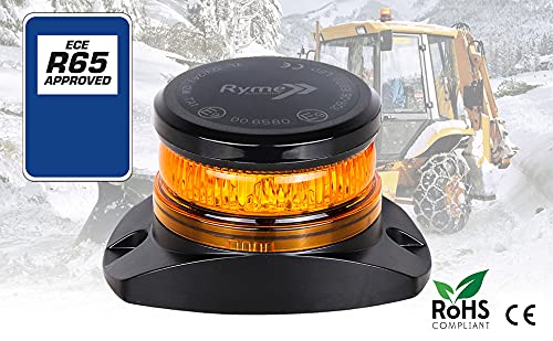 Mini Rotativo LED Ámbar - 6 Funciones · Emergencia Advertencia Señalización Camión Tractor Grúas Vehículos Transporte Especial · Base Magnética Conexión de carga a mechero