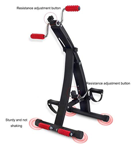 Mini vendedor ambulante bicicletas estáticas ejercicios recuperación piernas, brazos y rodillas con rodillo masaje, pedal plegable portátil bicicletas, equipo gimnasio rehabilitación personas mayore