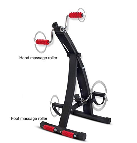 Mini vendedor ambulante bicicletas estáticas ejercicios recuperación piernas, brazos y rodillas con rodillo masaje, pedal plegable portátil bicicletas, equipo gimnasio rehabilitación personas mayore