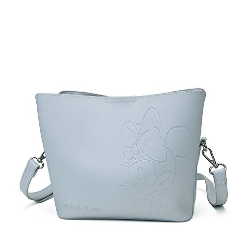 Minnie Lovely Blue - Bolso Bandolera, Forma Trapecio, Compartimento Amplio, Dim. 25 x 30 x 11 cm