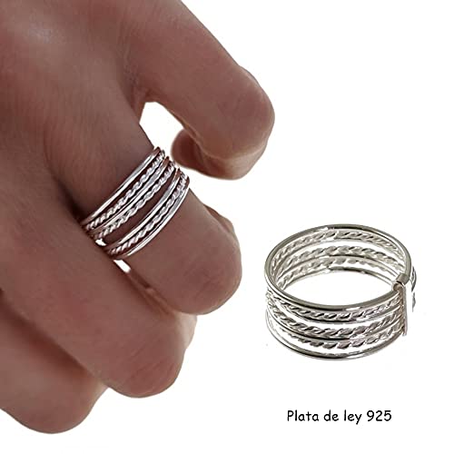 Minoplata Anillo semanario de Plata de Ley 925 Talla 19 la Sortija para Mujer Que andas Buscando si adoras Las Joyas Originales