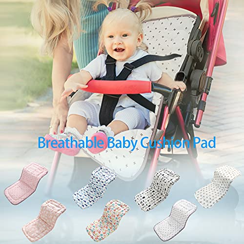 Miracle Baby Cojín Carro Bebe,Colchoneta Silla Paseo Universal Transpirable,Cojín Silla de Paseo para el Cochecito y Asiento de Carro, 100% Algodón, 32x80cm(Cruz Gris Blanca)