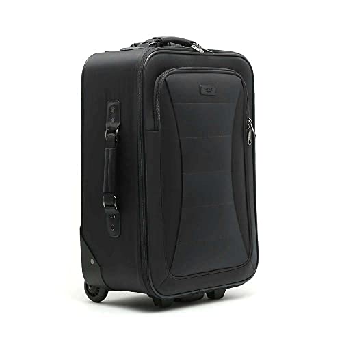 MISAKO Maleta de Moda Pequeña de Viaje Leslie Negra | Maleta de Cabina Blanda | 56x36x19cm | Maleta de Mano 2 Ruedas Semirígida | Resistente - 2,5KG