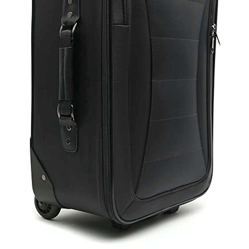 MISAKO Maleta de Moda Pequeña de Viaje Leslie Negra | Maleta de Cabina Blanda | 56x36x19cm | Maleta de Mano 2 Ruedas Semirígida | Resistente - 2,5KG