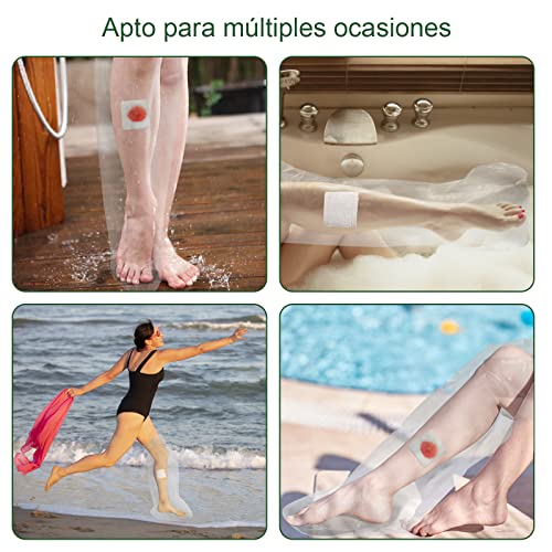 Miscis Protector Escayola Pierna Adulto 2 Piezas Funda Escayola Pierna Impermeable, Funda Protector de Yeso Para Ducha, Mantener Secos Los Apósitos y Vendajes, Para Lesión de Rodilla, Pierna, Tobillo