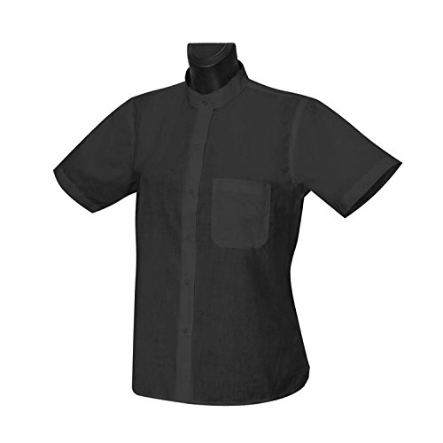 MISEMIYA - Camisa Cuello Mao Uniforme Camarera Mujer MESERO DEPENDIENTA Barman COCTELERA PROMOTRORAS Blusa - Ref.8271B - X-Large, Negro