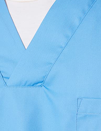 MISEMIYA - Casaca Unisex Cuello Pico Mangas Cortas Uniforme Laboral CLINICA Hospital Limpieza Veterinaria SANIDAD Médico Enferme - Ref.817 - M, Celeste