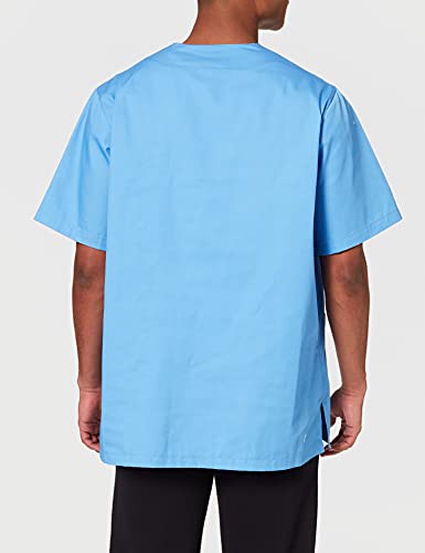 MISEMIYA - Casaca Unisex Cuello Pico Mangas Cortas Uniforme Laboral CLINICA Hospital Limpieza Veterinaria SANIDAD Médico Enferme - Ref.817 - M, Celeste