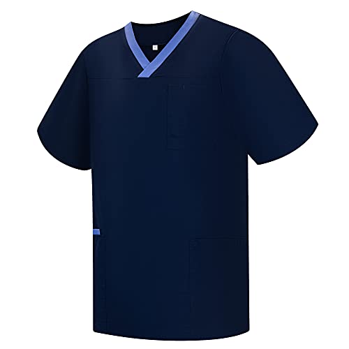 MISEMIYA - Casaca Unisex MÉDICO Enfermera Uniforme Limpieza Laboral ESTÉTICA Dentista Veterinaria Sanitario HOSTELERÍA - Ref.G713 - M, Azul Marino