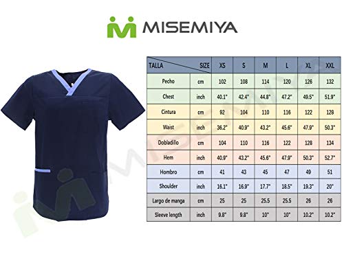 MISEMIYA - Casaca Unisex MÉDICO Enfermera Uniforme Limpieza Laboral ESTÉTICA Dentista Veterinaria Sanitario HOSTELERÍA - Ref.G713 - M, Azul Marino