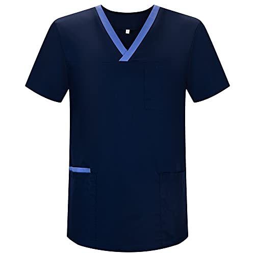 MISEMIYA - Casaca Unisex MÉDICO Enfermera Uniforme Limpieza Laboral ESTÉTICA Dentista Veterinaria Sanitario HOSTELERÍA - Ref.G713 - M, Azul Marino