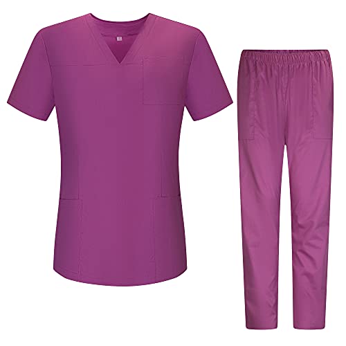 MISEMIYA - Casaca Y PANTALÓN ELÁSTICA Mujer - Uniformes Sanitarios Dentista Uniformes MEDICOS Ref.G7154 - S, Conjuntos Sanitarios G715-40 Fucsia