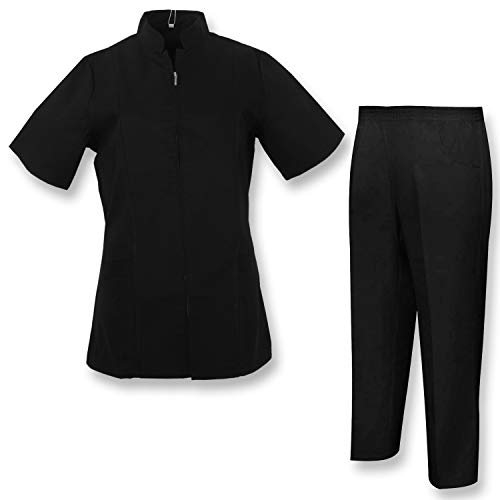 MISEMIYA - Casaca Y PANTALÓN Mujer Uniforme Sanitarios,Peluquero, Empleado de SPA, o masajista - Ref.8298 - XXL, Negro