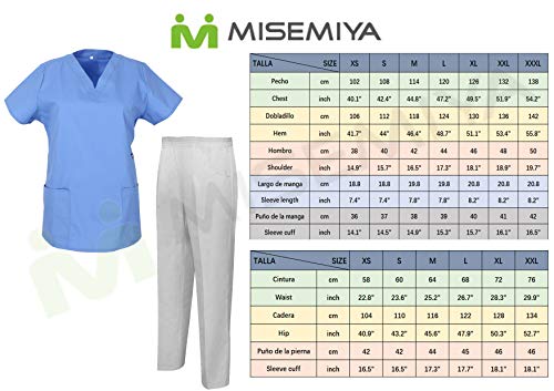 MISEMIYA - Casaca Y PANTALÓN Sanitarios Unisex Uniformes Sanitarios MÉDICOS Enfermera Dentistas Red.70782 - XL, Azul Marino