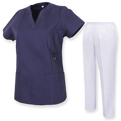 MISEMIYA - Casaca Y PANTALÓN Sanitarios Unisex Uniformes Sanitarios MÉDICOS Enfermera Dentistas Red.70782 - XL, Azul Marino