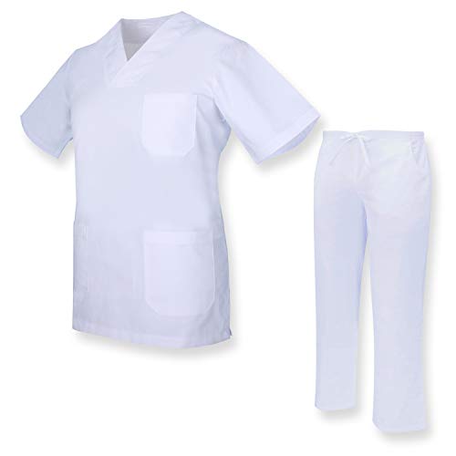 MISEMIYA - Casaca Y PANTALÓN Sanitarios Unisex Uniformes Sanitarios MÉDICOS Enfermera Dentistas Ref.817Q8 - XS, Blanco