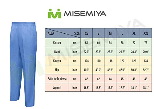 MISEMIYA - PANTALÓN Unisex Cintura ELÁSTICA Uniforme Laboral MÉDICO Enfermera Hospital Limpieza Veterinaria SANIDAD HOSTELERÍA- Ref.8312 - Large, Blanco