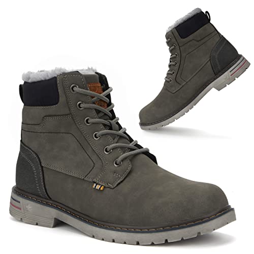 Mishansha Botas de Invierno Mujer Hombre Botas de Nieve de Plano con Forro - Impermeables Calentitas y Antideslizantes (Gris, 44 EU)