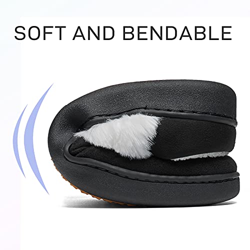 Mishansha Pantuflas Hombre Cálido Pantuflas Invierno Casa Zapatillas Felpa Zapatos para Mujer Negro 41 EU