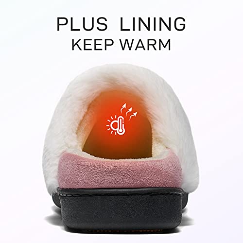 Mishansha Pantuflas Mujer Cálido Pantuflas Hombre Felpa Algodón Zapatos Casa Invierno Slippers Rosa 38 EU