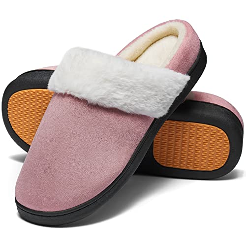 Mishansha Pantuflas Mujer Cálido Pantuflas Hombre Felpa Algodón Zapatos Casa Invierno Slippers Rosa 38 EU