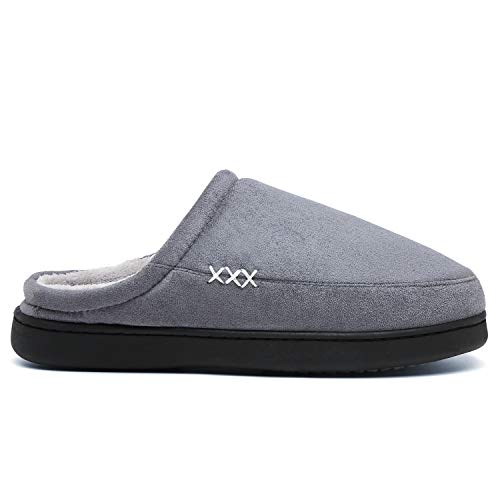 Mishansha Unisex Zapatillas Memory Foam Comodos Pantuflas Hombre Zapatillas de Estar por Casa Invierno Zapatos Casa Mujer Espuma de Memoria Invierno, Gris 40