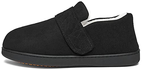 Mishansha Zapatillas de Casa Invierno Hombre Pantuflas Antideslizante Zapatos Espuma Viscoelástica con Cálido Forrado Pasas Negras Gr.42