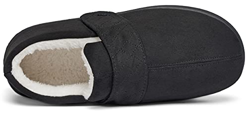 Mishansha Zapatillas de Casa Invierno Hombre Pantuflas Antideslizante Zapatos Espuma Viscoelástica con Cálido Forrado Pasas Negras Gr.42