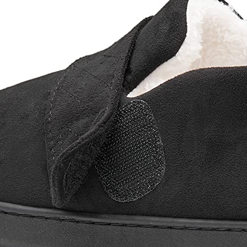 Mishansha Zapatillas de Casa Invierno Hombre Pantuflas Antideslizante Zapatos Espuma Viscoelástica con Cálido Forrado Pasas Negras Gr.42