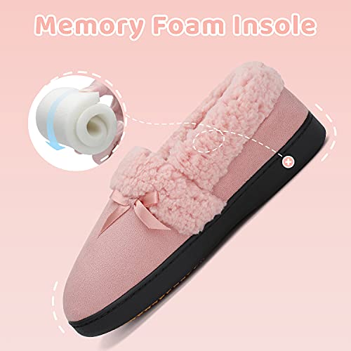 Mishansha Zapatillas de Estar por Casa Mujer Invierno Cálidas Suave Pantuflas Espuma de Memoria Cómodas Zapatillas Casa Otoño Mullida Ligeras, Blush Pink 39 EU