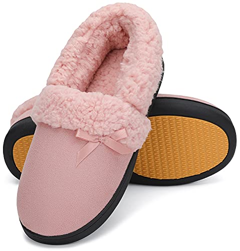 Mishansha Zapatillas de Estar por Casa Mujer Invierno Cálidas Suave Pantuflas Espuma de Memoria Cómodas Zapatillas Casa Otoño Mullida Ligeras, Blush Pink 39 EU