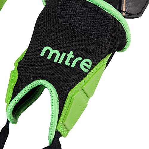 Mitre Delta Tobillo Proteger Fútbol Espinilleras Shinpad Negro, Unisex, Color Negro - Negro, Verde y Amarillo, tamaño Mediano