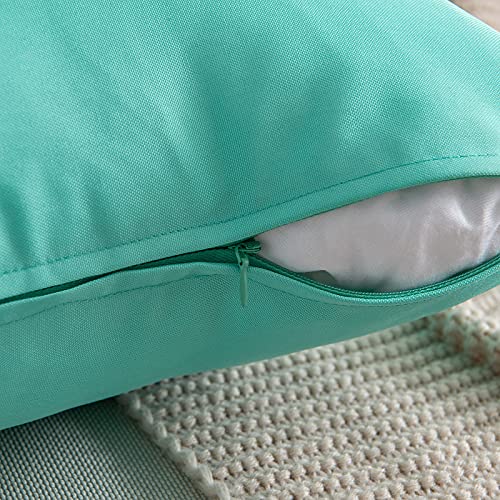 MIULEE Fundas de Cojines Impermeable Cojines Exterior Funda de Almohada Cojin Duradero Decoración Moderna para Sofá Cama Patio Jardín Terraza Silla Balcón 4 Piezas 45x45 cm Verde Claro