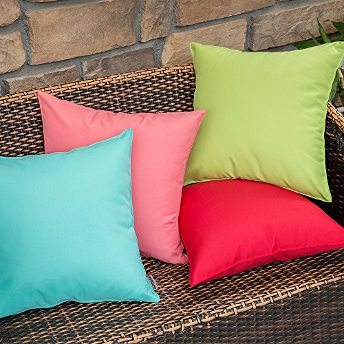 MIULEE Fundas de Cojines Impermeable Cojines Exterior Funda de Almohada Cojin Duradero Decoración Moderna para Sofá Cama Patio Jardín Terraza Silla Balcón 4 Piezas 45x45 cm Verde Claro