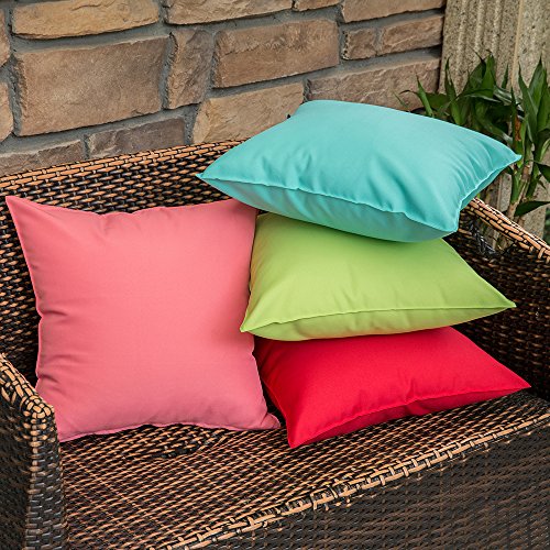 MIULEE Fundas de Cojines Impermeable Cojines Exterior Funda de Almohada Cojin Duradero Decoración Moderna para Sofá Cama Patio Jardín Terraza Silla Balcón 4 Piezas 45x45 cm Verde Claro