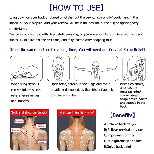 MKIU Camilla De Columna Cervical para El Hogar, Tracción Lumbar De Vértebras Cervicales Tabla De Masaje para Relajar La Columna Vertebral Aparato De Estiramiento De La Espalda,Negro