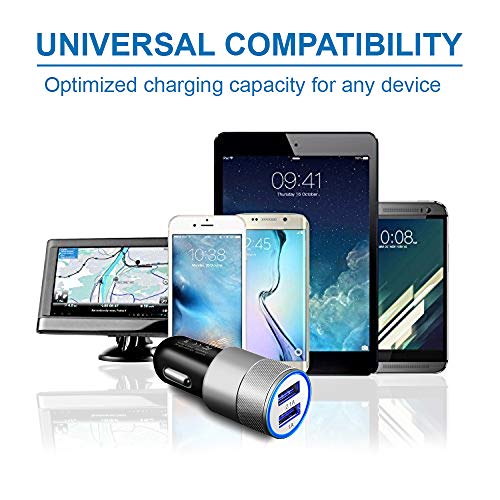 MMOBIEL Juego de Cargador de automóvil/Coche con Cable USB y 2 Puertos USB (Adaptador + Micro USB Negro) 2 USB Port 2.1A + 1.0A Compatible con Samsung S5/S4/S3