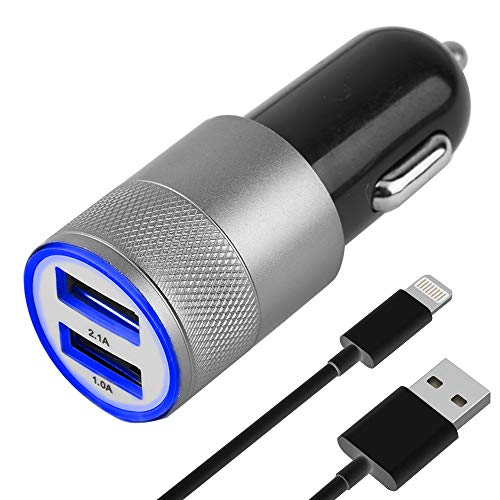 MMOBIEL Juego de Cargador de automóvil/Coche con Cable USB y 2 Puertos USB (Adaptador + Micro USB Negro) 2 USB Port 2.1A + 1.0A Compatible con Samsung S5/S4/S3