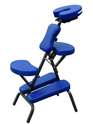 Mobiclinic, Silla de masaje, Múltiples usos (tatuaje, fisioterapia, rehabilitación o estética), Marca Española, Con Reposacabezas, Regulable, Plegable, Portátil, Incluye bolsa de transporte, Azul