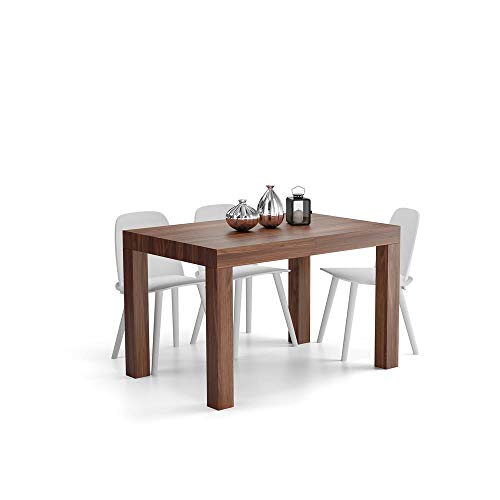 MOBILI FIVER, Mesa de Cocina Extensible, Modelo First, Color Nogal, Aglomerado y Melamina, Made in Italy