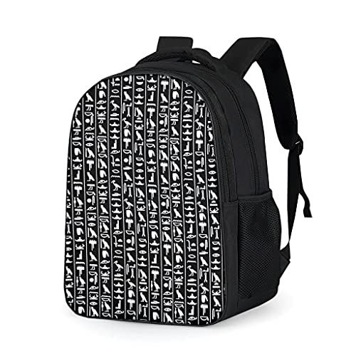 Mochila egipcia modificada para requisitos particulares del glifo durable - paquete egipcio del ordenador portátil del glifo para, Gris brillante., Talla única,