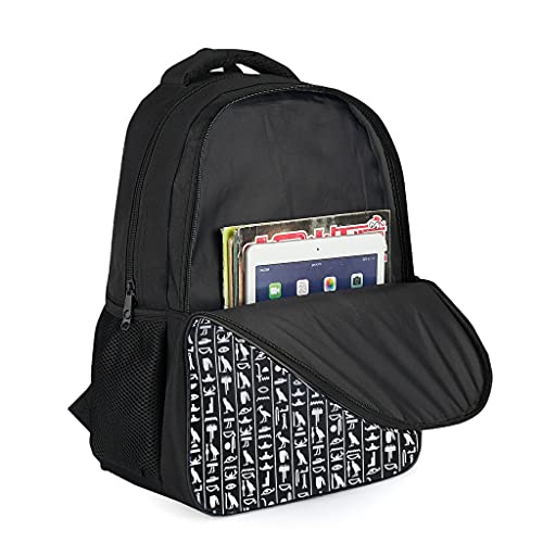 Mochila egipcia modificada para requisitos particulares del glifo durable - paquete egipcio del ordenador portátil del glifo para, Gris brillante., Talla única,